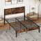 Platform Bed Frame with High Headboard and Mute Bar Perfect for Dorms or Kids